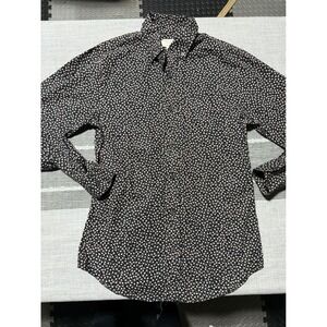 Club Monaco Mens Floral Button Down Shirt Black Pink Ditsy Print Slim Fit xS